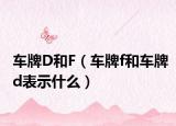 车牌D和F（车牌f和车牌d表示什么）