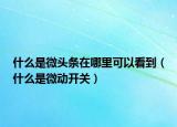什么是微头条在哪里可以看到（什么是微动开关）