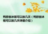 鸭脖放冰箱可以放几天（鸭脖放冰箱可以放几天详细介绍）