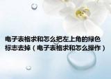 电子表格求和怎么把左上角的绿色标志去掉（电子表格求和怎么操作）