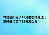 驾驶证扣完了12分要怎样处理（驾驶证扣完了12分怎么办）