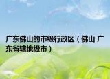 广东佛山的市级行政区（佛山 广东省辖地级市）