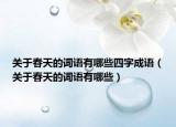 关于春天的词语有哪些四字成语（关于春天的词语有哪些）