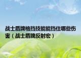 战士盾牌格挡技能能挡住哪些伤害（战士盾牌反射宏）