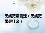 无线宽带测速（无线宽带是什么）
