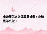 小诗集怎么做简单又好看（小诗集怎么做）