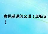 意见英语怎么说（IDEra）