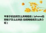 苹果手机拍照怎么弄网格线（iphone拍照格子怎么出来的 拍照网格线怎么弄介绍）