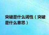 突破是什么词性（突破是什么意思）