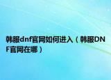 韩服dnf官网如何进入（韩服DNF官网在哪）