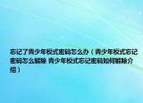 忘记了青少年模式密码怎么办（青少年模式忘记密码怎么解除 青少年模式忘记密码如何解除介绍）