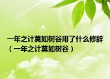 一年之计莫如树谷用了什么修辞（一年之计莫如树谷）