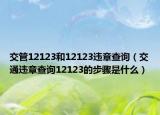 交管12123和12123违章查询（交通违章查询12123的步骤是什么）