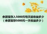 余额宝存入5000元每天能收益多少（余额宝存5000元一天收益多少）