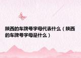陕西的车牌号字母代表什么（陕西的车牌号字母是什么）