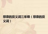 悲哀的反义词三年级（悲哀的反义词）