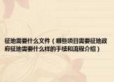 征地需要什么文件（哪些项目需要征地政府征地需要什么样的手续和流程介绍）