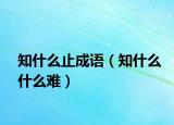知什么止成语（知什么什么难）
