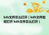 kds文件怎么打开（kdh文件如何打开 kdh文件怎么打开）