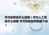 华为的智能怎么唤醒（华为人工智能怎么唤醒 华为智能如何唤醒介绍）