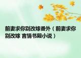 前妻求你别改嫁番外（前妻求你别改嫁 言情书殿小说）