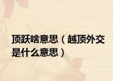 顶跃啥意思（越顶外交是什么意思）