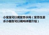 小宝宝可以喝紫苏水吗（紫苏生姜水小朋友可以喝吗详细介绍）