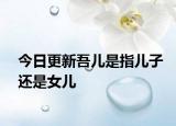 今日更新吾儿是指儿子还是女儿