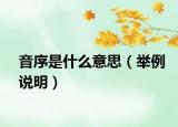 音序是什么意思（举例说明）