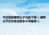 今日更新康熙儿子们的下场!（康熙儿子们为皇位的争斗与结局!）