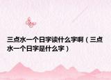 三点水一个日字读什么字啊（三点水一个日字是什么字）