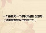 一个像夏天一个像秋天是什么意思（这首歌要要叙述的是什么）
