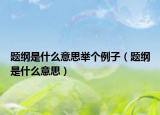 题纲是什么意思举个例子（题纲是什么意思）