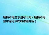 杨梅不用盐水泡可以吗（杨梅不用盐水泡可以吃吗详细介绍）