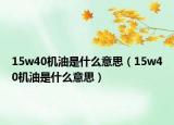 15w40机油是什么意思（15w40机油是什么意思）