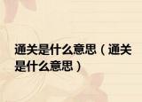 通关是什么意思（通关是什么意思）