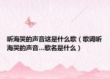 听海哭的声音这是什么歌（歌词听海哭的声音…歌名是什么）