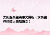 太阳船吴望尧原文赏析（求吴望尧诗歌太阳船原文）