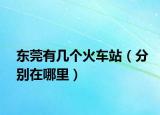 东莞有几个火车站（分别在哪里）