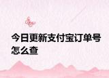 今日更新支付宝订单号怎么查