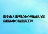 泰安市人事考试中心劳动能力鉴定服务中心档案员王峰