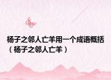 杨子之邻人亡羊用一个成语概括（杨子之邻人亡羊）