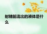 射精前流出的液体是什么