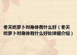 冬天吃萝卜对身体有什么好（冬天吃萝卜对身体有什么好处详细介绍）