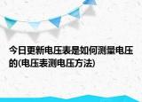 今日更新电压表是如何测量电压的(电压表测电压方法)