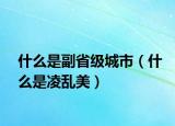 什么是副省级城市（什么是凌乱美）