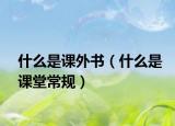 什么是课外书（什么是课堂常规）