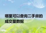 哪里可以查询二手房的成交量数据