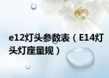 e12灯头参数表（E14灯头灯座量规）