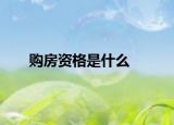 购房资格是什么